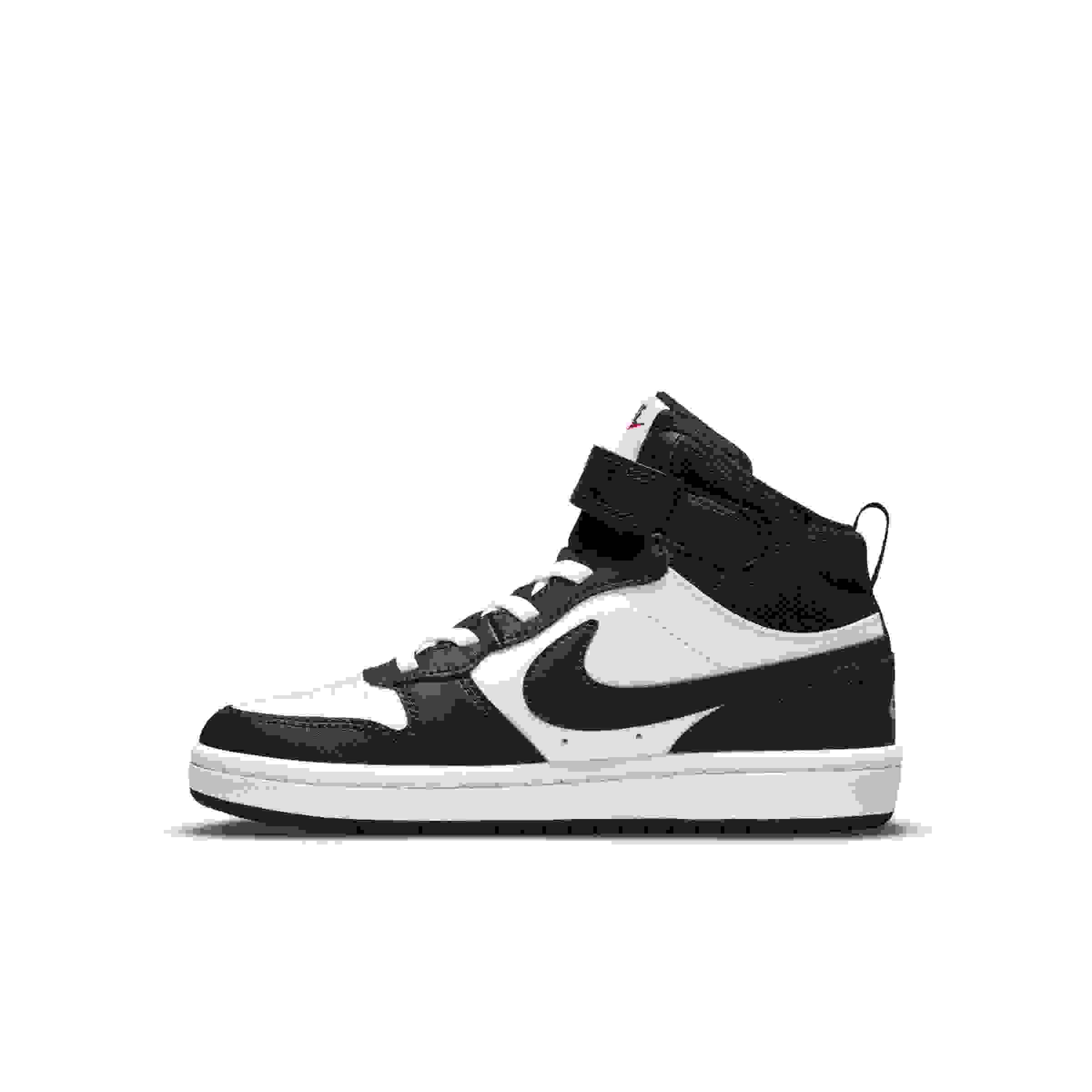 Nike Court Borough Mid 2 Preschool Boys' "White/White/Black/University Red" Shoe